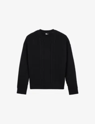 THE KOOPLES Textured Round-Neck Stretch-Wool Jumper