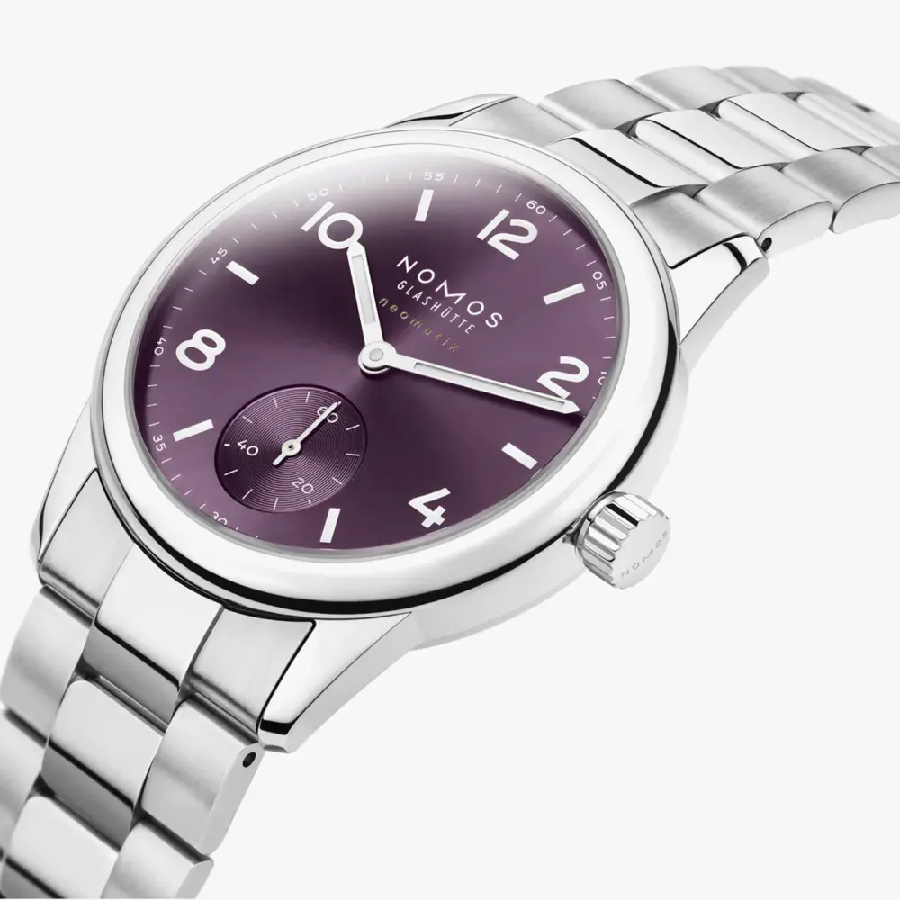 NOMOS Glashutte Club Sport Neomatik 34mm Watch Purple in Purple, additional product view 3