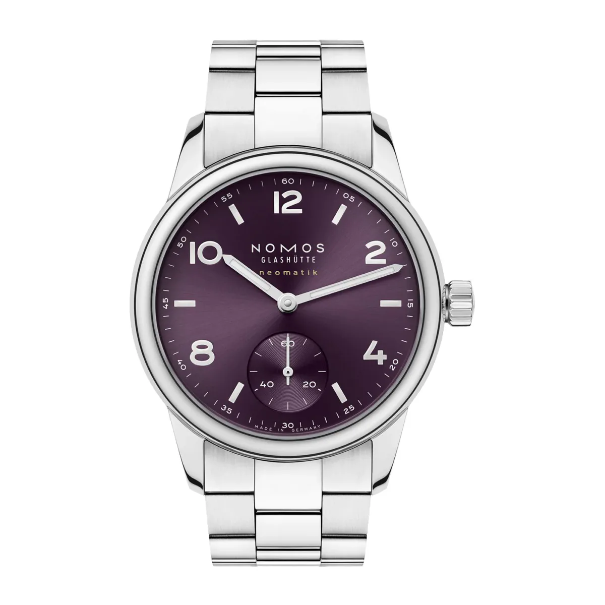 NOMOS Glashutte Club Sport Neomatik 34mm Watch Purple