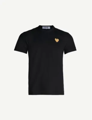 COMME DES GARCONS PLAY Logo-embroidered cotton-jersey T-shirt detail 2