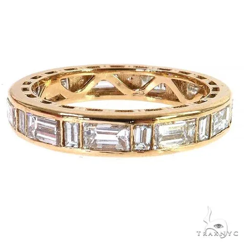 RINA - For Him FACTORY Baguette Diamond Eternity Wedding Band 69135 in Rose Gold / 7 – Ring