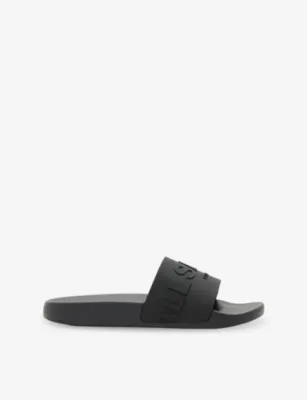 ALLSAINTS Biggy Rubber Slides - Chalk White - EUR 45 / 11 UK MEN in BLACK – Mens | Sandals | Sliders & flip flops