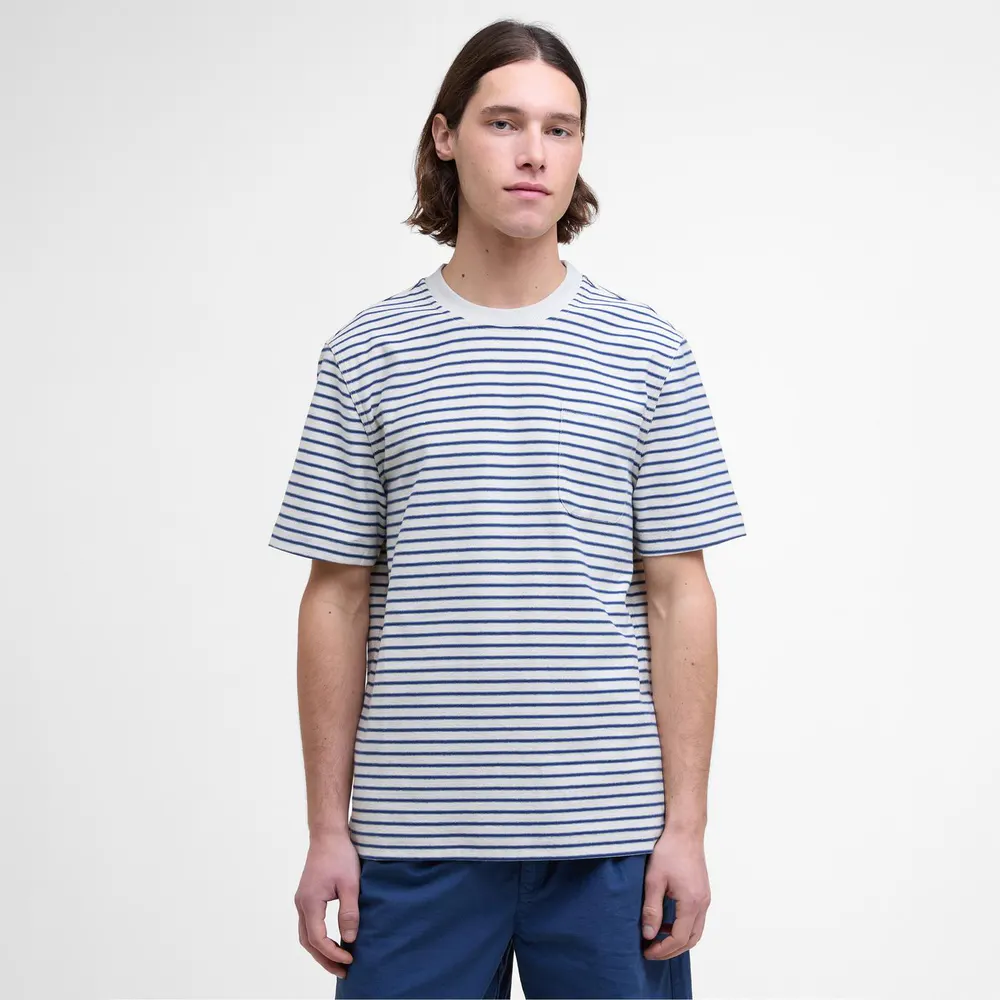 Barbour Frensham Striped T-Shirt in Oatmeal, additional product view 2