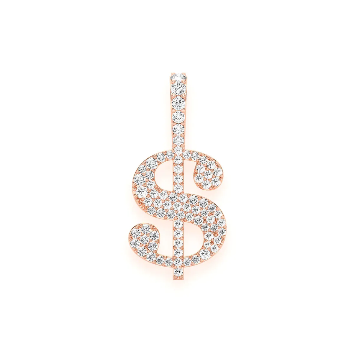 For Him US Dollar Sign Diamond Pendant in 0.25ctw / Rose Gold / Natural Diamond – Pendant