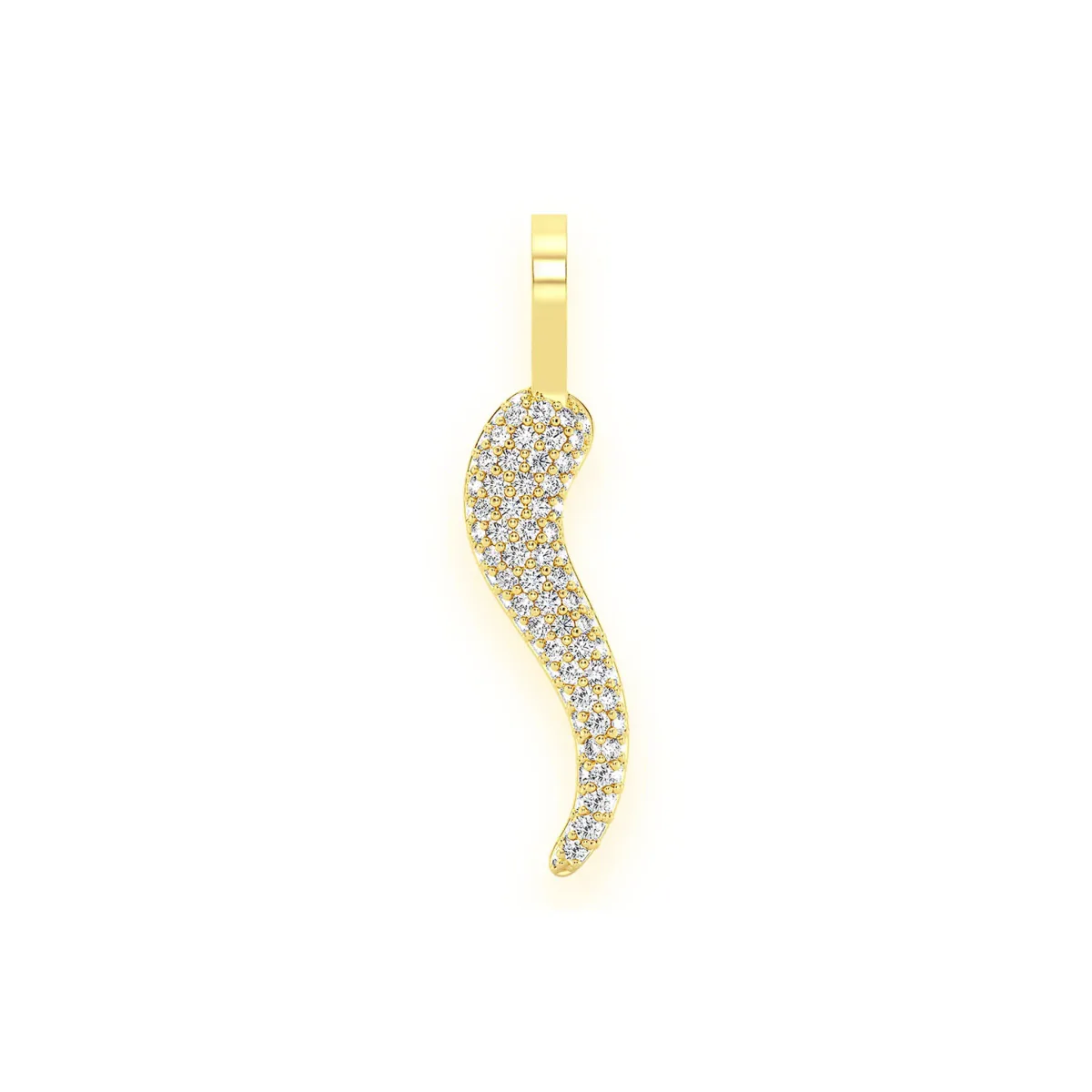 For Him Italian Horn Diamond Pendant in 0.30ctw / Yellow Gold – Pendant