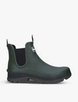 BARBOUR Nimbus logo-branded rubber ankle boots - EUR 45 / 11 UK MEN in MID GREEN – Mens | Boots | Chelsea boots