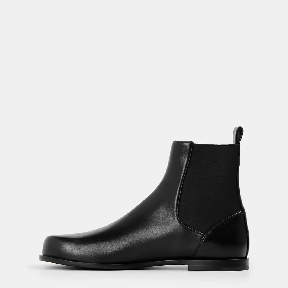 Fendi Men's Flat Ankle Boots in Black, additional product view 2