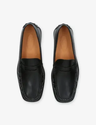 TODS Arricciato Leather Loafers - EUR 40 / 6 UK MEN in BLACK, additional product view 2