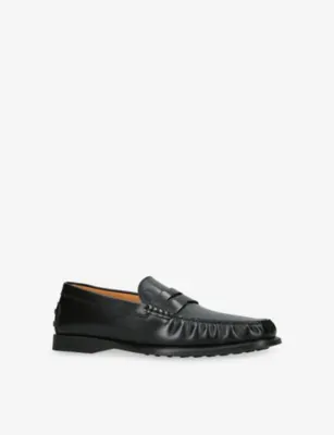 TODS Arricciato Leather Loafers - EUR 40 / 6 UK MEN in BLACK, additional product view 3