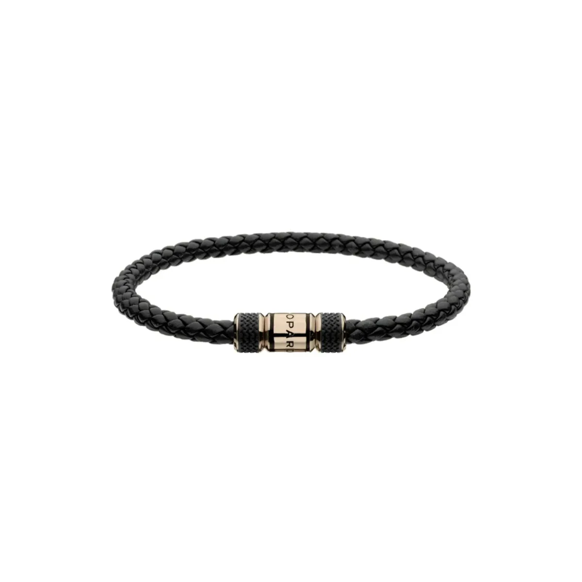 Chopard Classic Racing Bracelet In Black Lambskin And Rose Gold Toned Metal