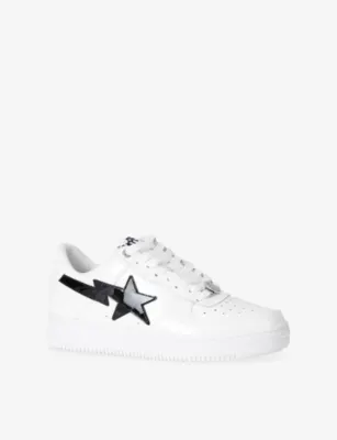 A BATHING APE BAPE STA #2 M2 Leather Trainers - EUR 41 / 7 UK MEN in WHITE, additional product view 3