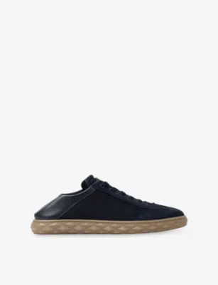 JIMMY CHOO Diamond Flex Panelled Leather Trainers - EUR 46 / 12 UK MEN in V MIDNIGHT MIX, additional product view 2