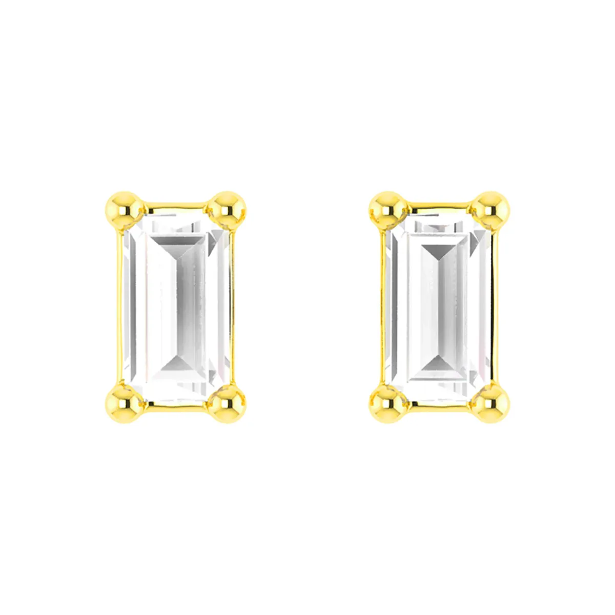 For Him Baguette Diamond Solitaire Stud Earrings in Rose Gold / Natural Diamond – Earring