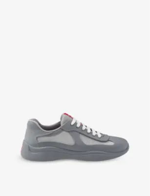 PRADA America’s Cup Original leather and mesh trainers - GOLD/SILVER - 3 in GOLD/SILVER – Mens | Trainers | Lace up trainers