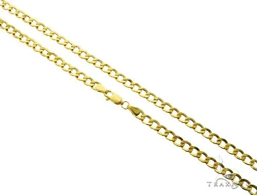 JALGAS - SKYLINE JEWELRY 10K Yellow Gold Hollow Curb Chain 4.2mm 61603 in 20 Inches – Chain