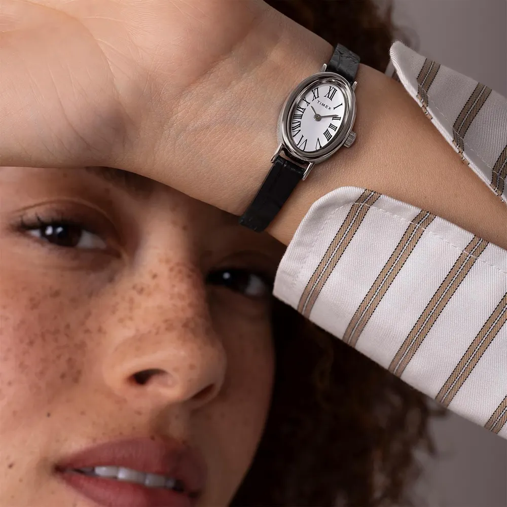 Timex Cavatina Oval Trend Watch in White/Silver, additional product view 2
