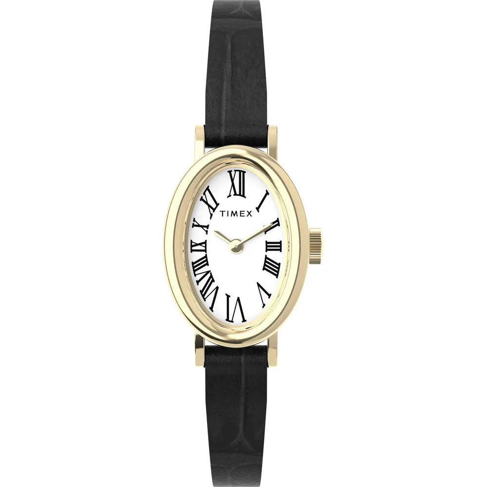 Timex Cavatina Oval Trend Watch in White/Gold-Tone – Accessories