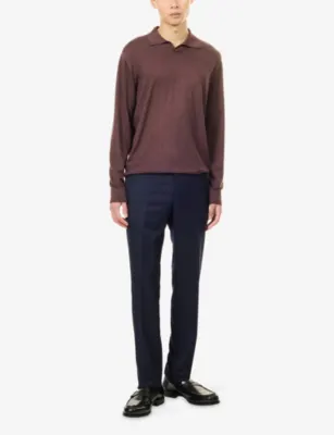 CORNELIANI Open-Collar Virgin-Wool Polo Jumper detail 2