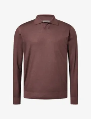 CORNELIANI Open-Collar Virgin-Wool Polo Jumper