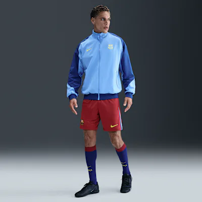 Nike FC Barcelona 2025/26 Stadium Fourth Men's Nike Dri-FIT Football Replica Shorts - Salsa Red/Gym Blue/University Blue/Opti Yellow