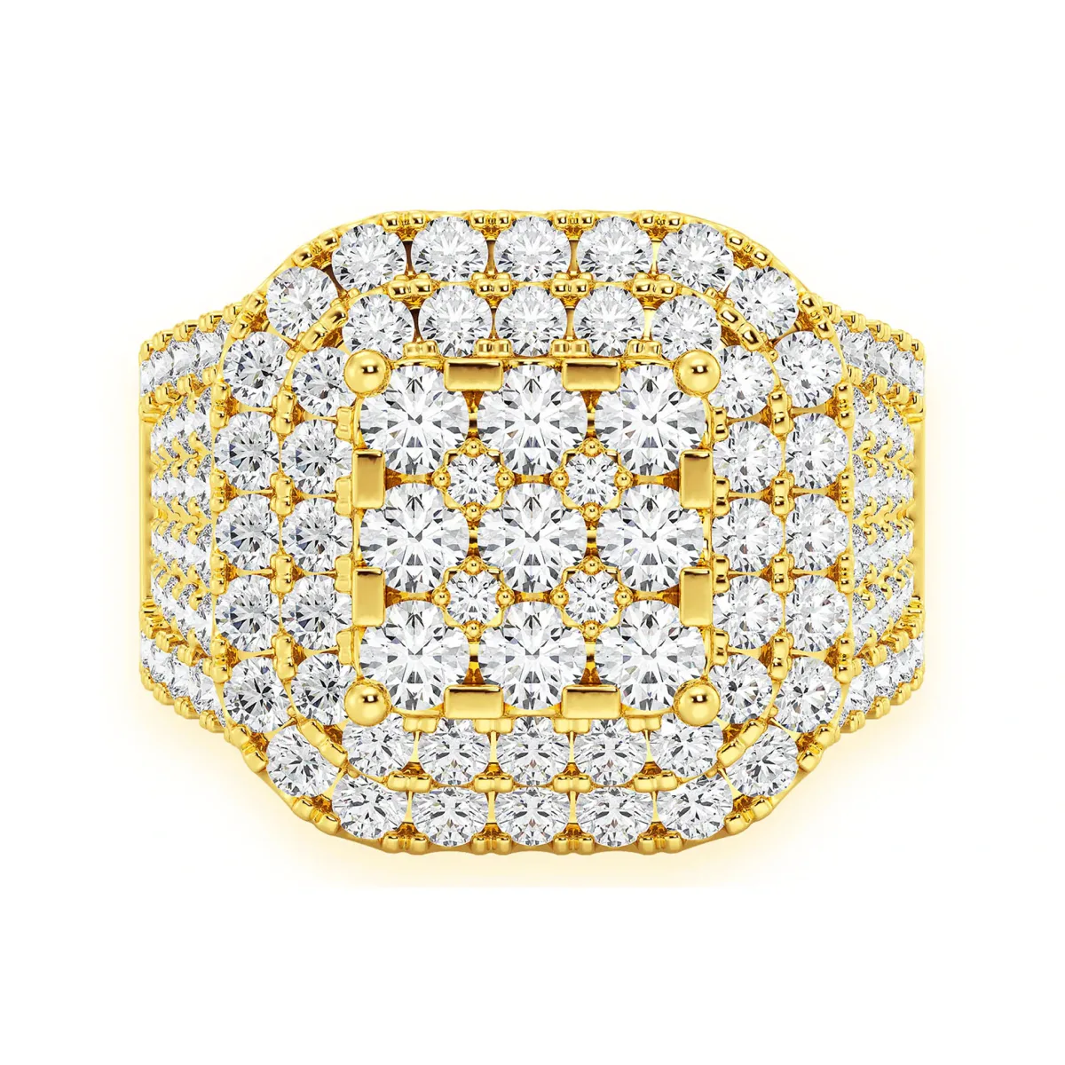 For Him Cushion Shape Diamond Signet Ring