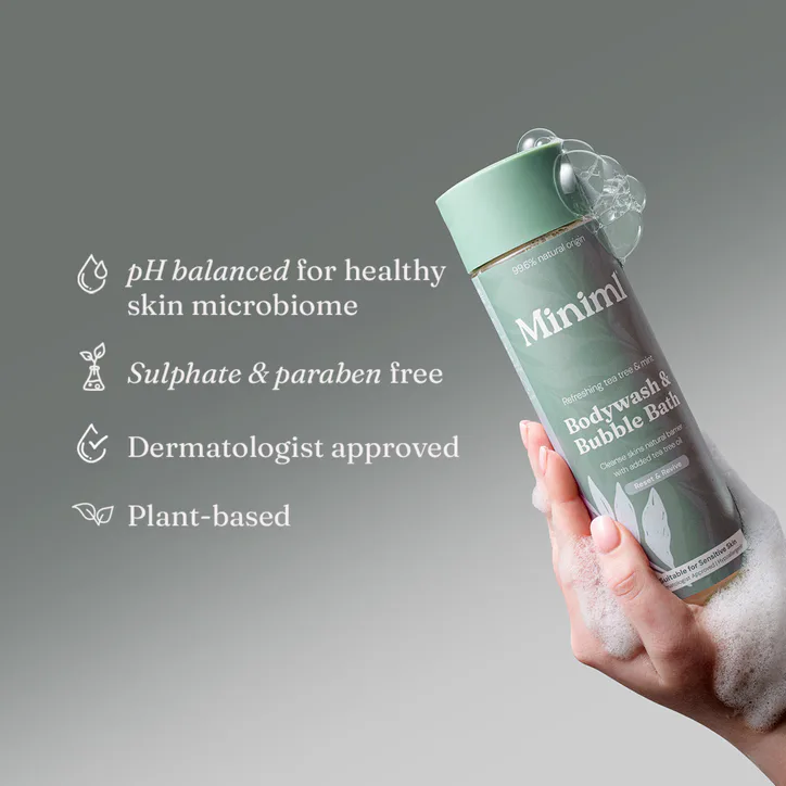 Miniml Body Wash & Bubble Bath Refreshing Tea Tree & Mint 5L Refill, additional product view 3