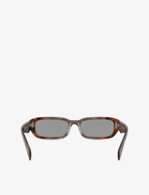PRADA PR B06S Rectangle-Frame Tortoiseshell Acetate Sunglasses detail 3