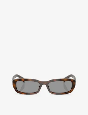 PRADA PR B06S Rectangle-Frame Tortoiseshell Acetate Sunglasses