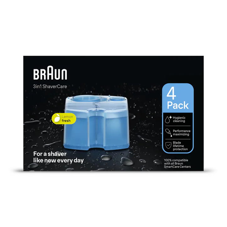 BRAUN 3in1 ShaverCare SmartCare Center Refill Cartridges, Hygienic Cleaning, 4 Pack