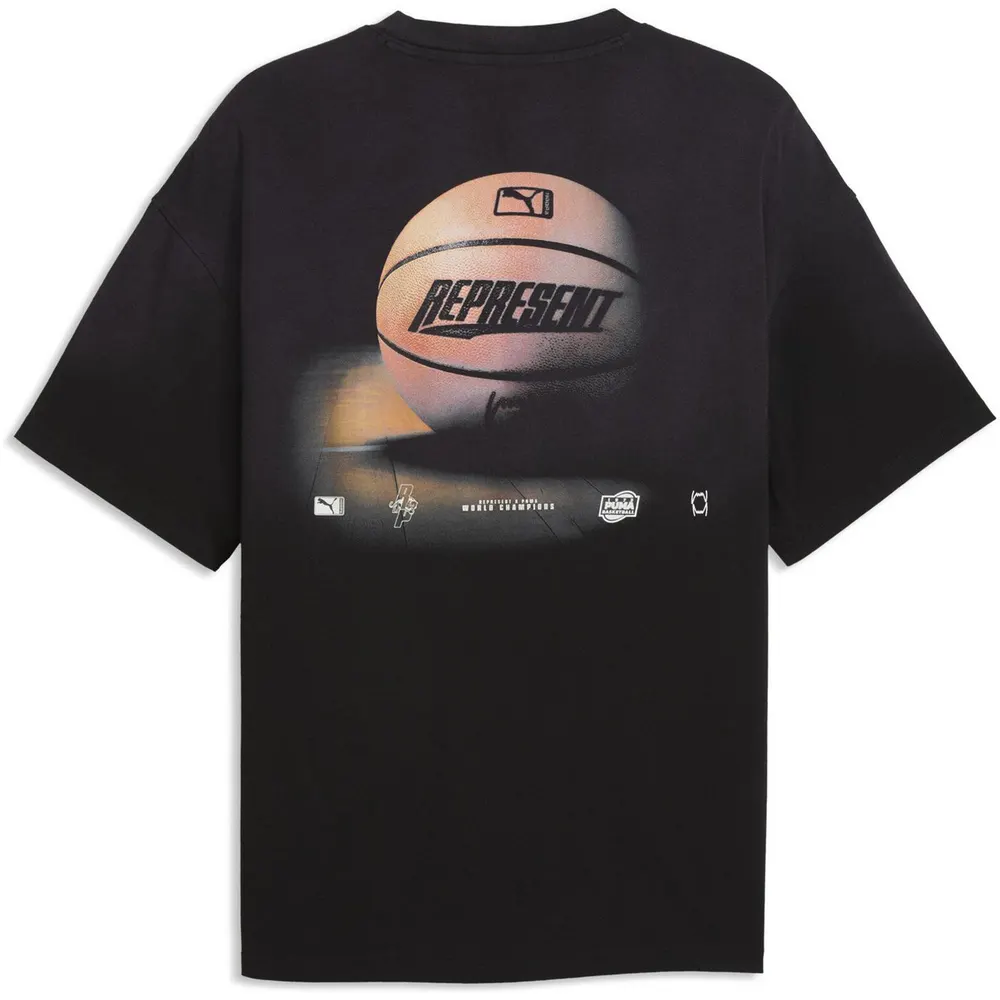 PUMA x Represent Men's Short Sleeve Oversized T-Shirt in Puma Black, additional product view 2