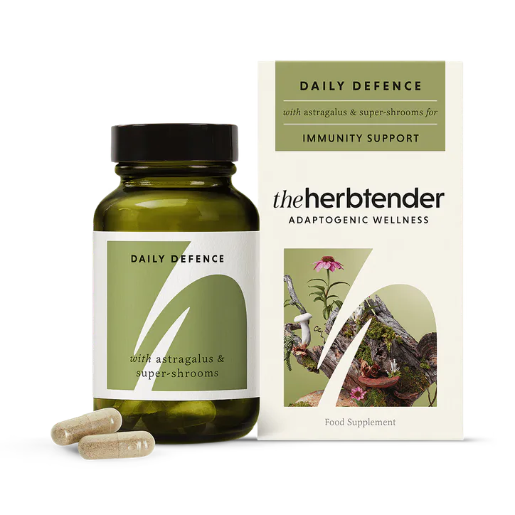 The Herbtender DAILY DEFENCE with Astragalus and Super-shrooms 60 Vegan Capsules