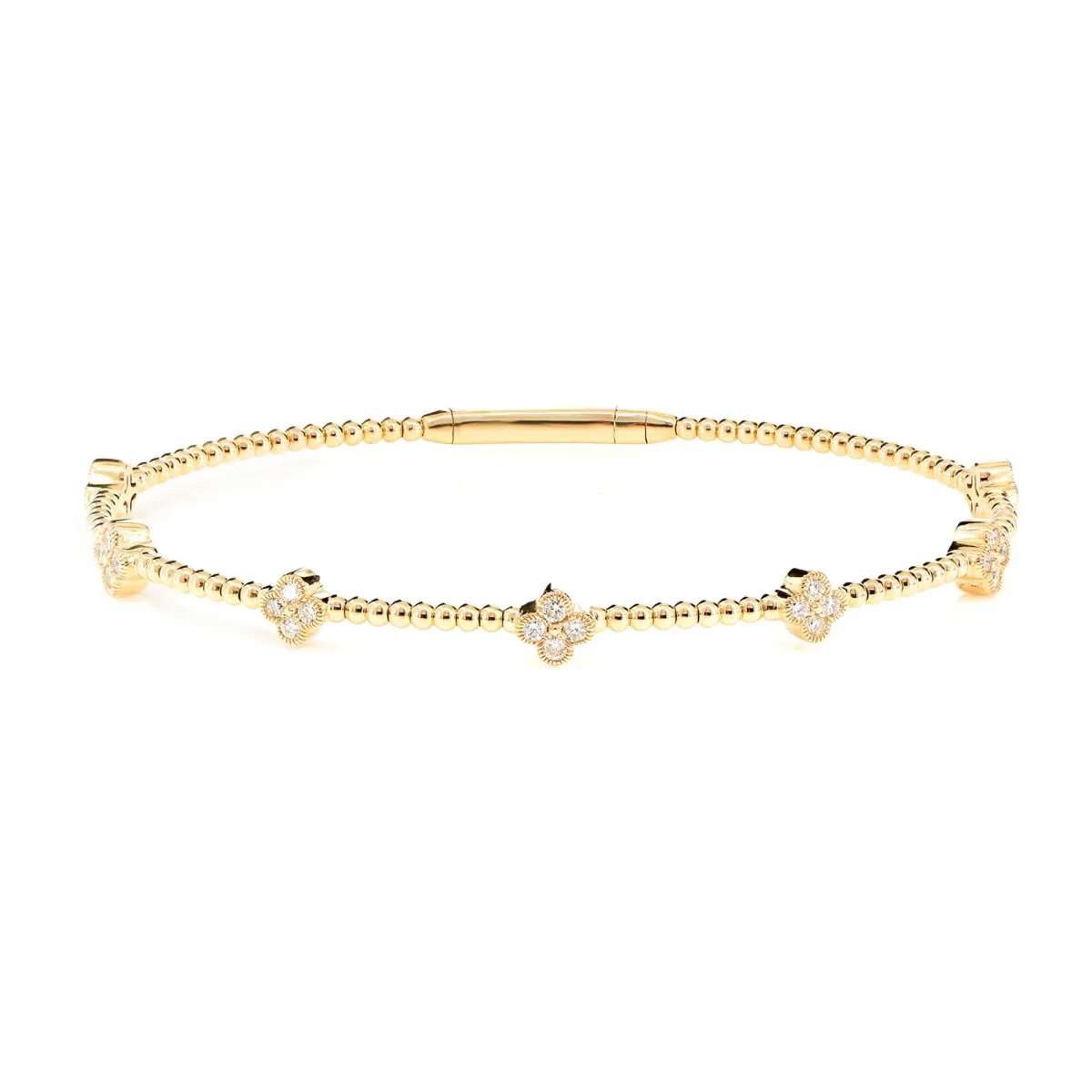 For Him Milgrain Clover Diamond Flex Bangle Bracelet