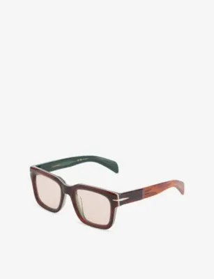 EYEWEAR BY DAVID BECKHAM DB7100 Square-Frame Acetate Sunglasses detail 3