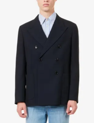 VALENTINO GARAVANI Double-Breasted Formal Wool Jacket detail 3