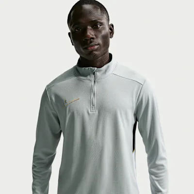 Nike Academy Men's Dri-FIT Football Drill Top - Light Smoke Grey/Black/White/Metallic Gold