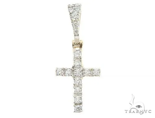 RINA - For Him FACTORY 14K Yellow Gold Diamond Small Cross 65299 in White Gold – Pendant