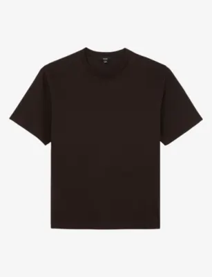 REISS Tate Relaxed-Fit Cotton T-Shirt - CHOCOLATE BROWN