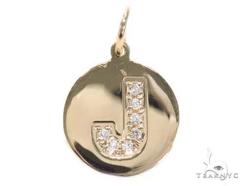 RINA - SUNNY 2 Prong Diamond Initial 'J' Pendant 40944 – Pendant