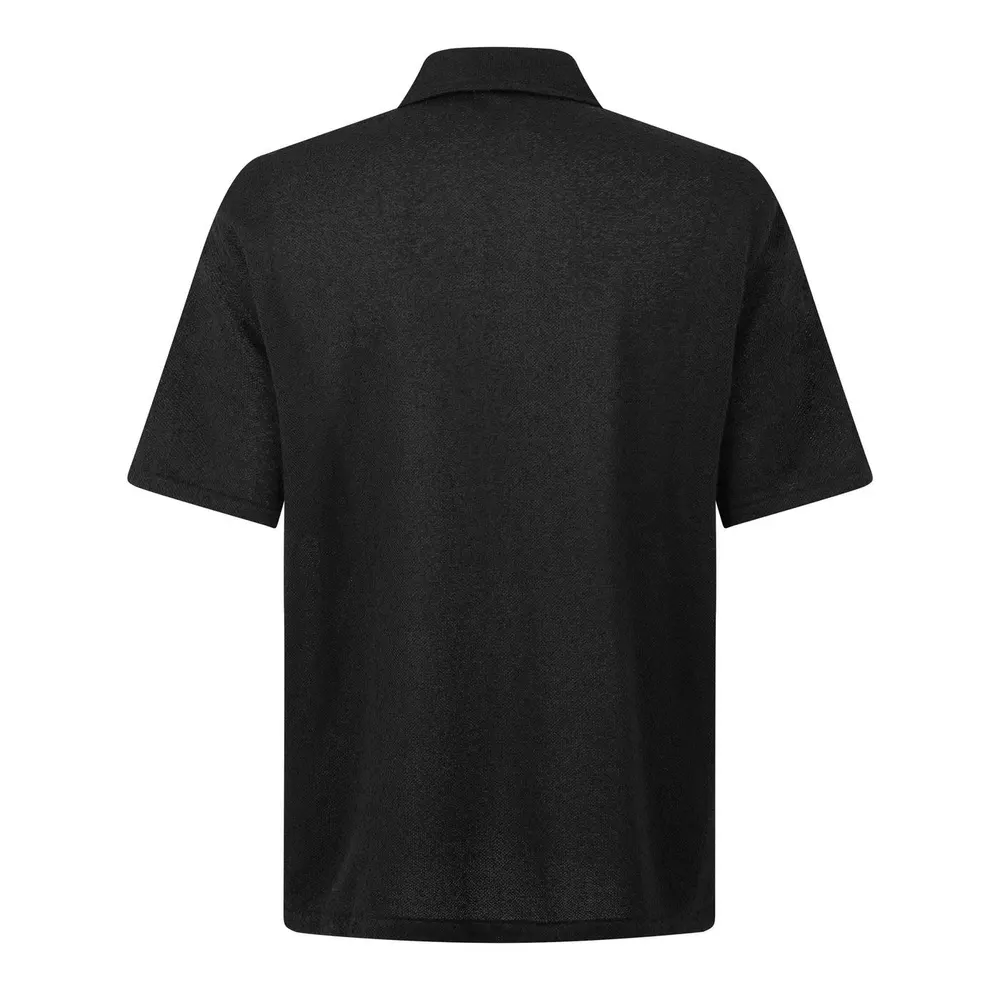 Our Legacy Men's Short Sleeve Plain Shirt in Blk Boucle, additional product view 2