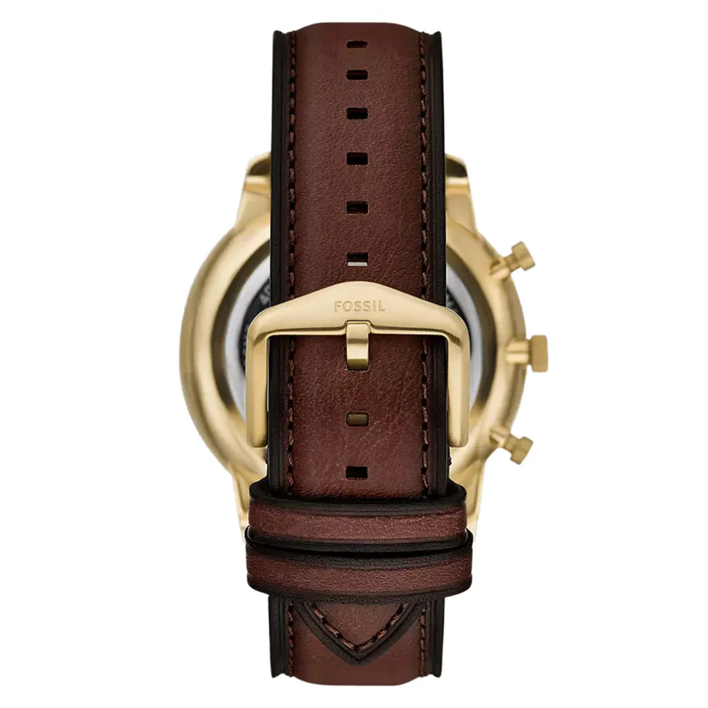 Fossil Neutra Brown Leather & Gold Dial Mens Watch in Gold, additional product view 2