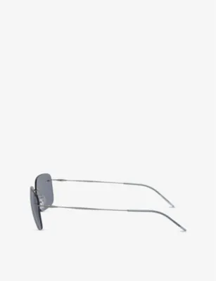 GIORGIO ARMANI AR1512M PIllow-Frame Metal Sunglasses in SILVER, additional product view 3