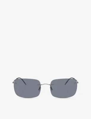GIORGIO ARMANI AR1512M PIllow-Frame Metal Sunglasses in SILVER – Mens | Sunglasses | Rectangle