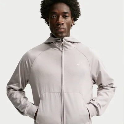 Nike Primary NanoKnit Men's Dri-FIT UV Protection Full-Zip Performance Hoodie - Moon Particle/College Grey/Heather/Moon Particle