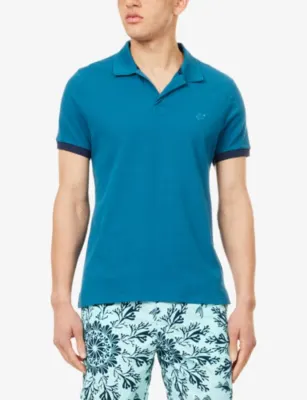VILEBREQUIN Palan Brand-Embroidered Cotton-Piqué Polo Shirt detail 3