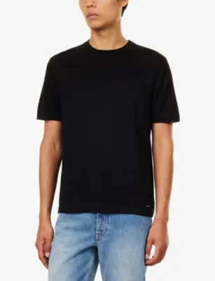 SIMKHAI Duke Silk-Blend Knit T-Shirt detail 3