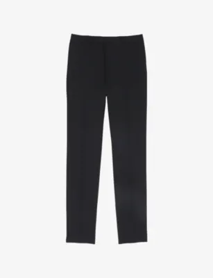 SANDRO Berkeley slim-fit tapered wool trousers - NAVY BLUE - XXXXL