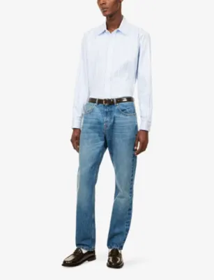 SIMKHAI Tristan Striped Woven Shirt detail 2