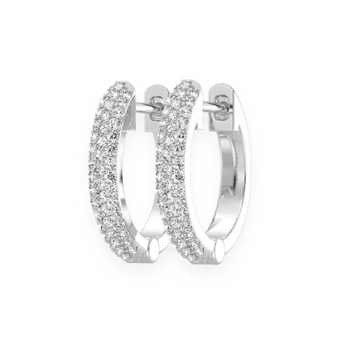For Him Bubble Row Diamond Huggies in 0.20ctw / White Gold / Natural Diamond – Earring
