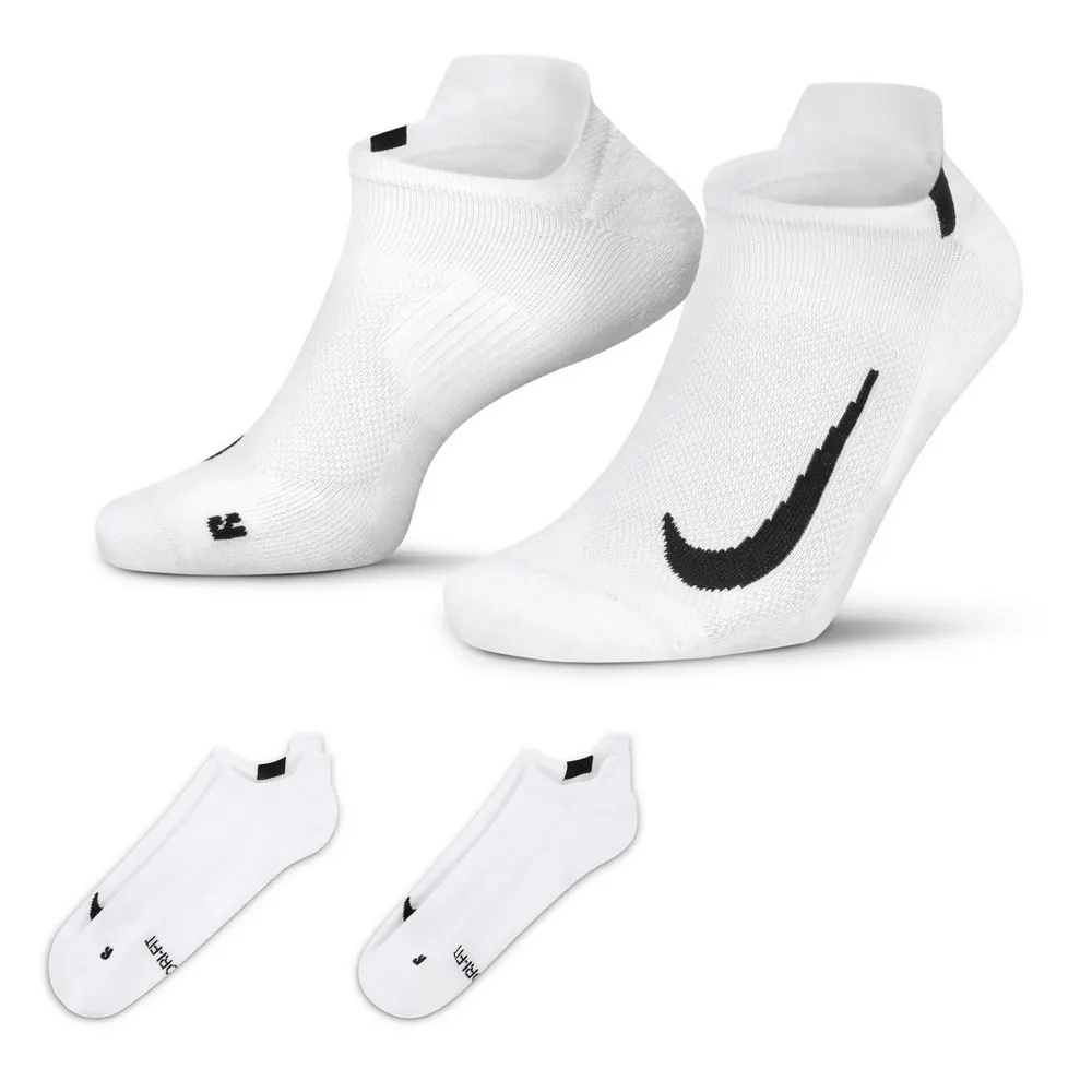 Nike Multiplier Running No-Show Socks (2 Pairs)