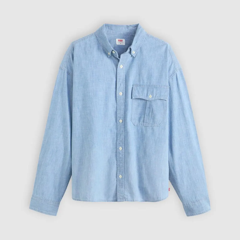 Levis Men's Cropped Long Sleeve Denim Shirt